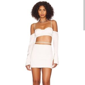 Camila Coelho Jessica Mini Skirt in Ivory